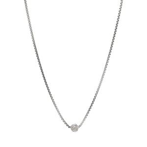 David Yurman Sterling Silver pave diamond ball necklace